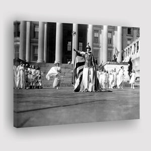 Women'S Suffrage Black And White Print, 'Columbia' Suffrage Pageant 1913 Canvas Prints Wall Art Home Decor