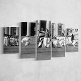 Women'S Suffrage Black And White Print, 'Columbia' Suffrage Pageant 1913 5 Panels, Canvas Prints Wall Art Decor, Large Canvas Art