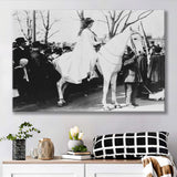 Women'S Suffrage Parage Black And White Print, Inez Milholland Canvas Prints Wall Art Home Decor