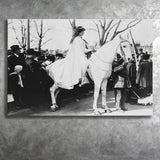 Women'S Suffrage Parage Black And White Print, Inez Milholland Canvas Prints Wall Art Home Decor