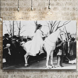 Women'S Suffrage Parage Black And White Print, Inez Milholland Canvas Prints Wall Art Home Decor