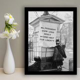 Women'S Suffrage Photo Black And White Print, Protest The President Framed Art Print Wall Art Decor,Framed Picture