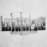 Women'S Suffrage Photo Black And White Print, Women'S Voting Rights 5 Panels, Canvas Prints Wall Art Decor, Large Canvas Art