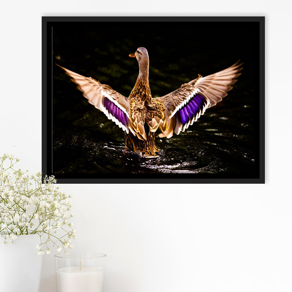 Wood Duck Hunting Framed Canvas Prints Wall Art - Painting Canvas, Wall Decor, Floating Frame,Painting Prints, For Sale