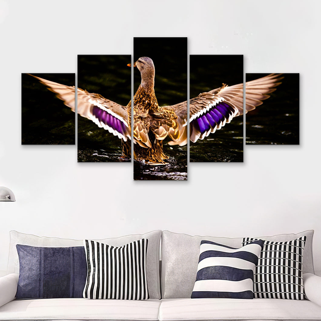 Wood Duck Hunting  5 Pieces Canvas Prints Wall Art - Painting Canvas, Multi Panels, 5 Panel, Wall Decor