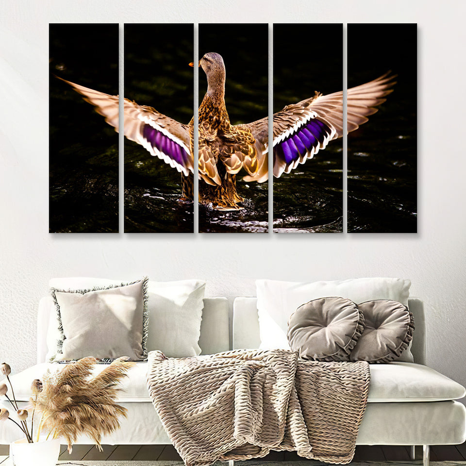 Wood Duck Hunting 5 Pieces B Canvas Prints Wall Art - Painting Canvas, Multi Panels,5 Panel, Wall Decor