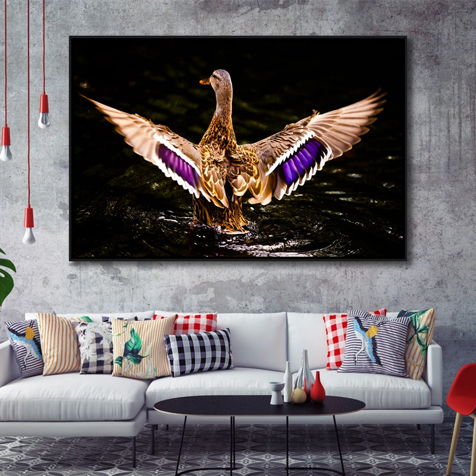 Wood Duck Hunting Framed Canvas Prints Wall Art - Painting Canvas, Wall Decor, Floating Frame,Painting Prints, For Sale