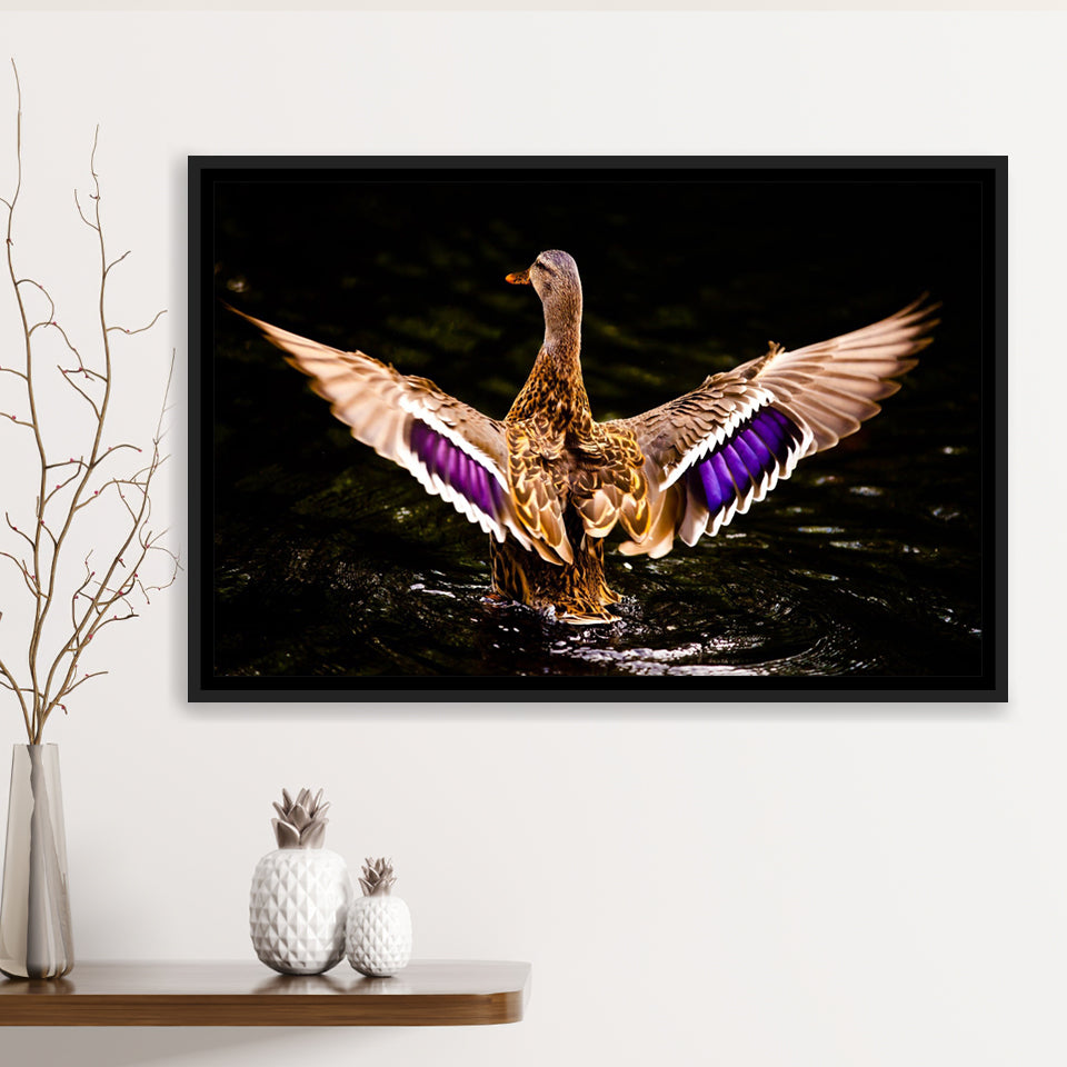 Wood Duck Hunting Framed Canvas Prints Wall Art - Painting Canvas, Wall Decor, Floating Frame,Painting Prints, For Sale