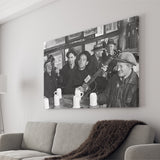 Woody Guthrie Playing Guitar Photo Black And White Print, Music Canvas Prints Wall Art Home Decor