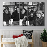 Woody Guthrie Playing Guitar Photo Black And White Print, Music Larger Canvas Art, 5 Piece Canvas Prints Wall Art Decor