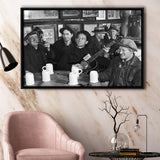 Woody Guthrie Playing Guitar Photo Black And White Print, Music Framed Canvas Prints Wall Art Home Decor,Floating Frame