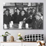 Woody Guthrie Playing Guitar Photo Black And White Print, Music Canvas Prints Wall Art Home Decor