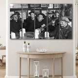 Woody Guthrie Playing Guitar Photo Black And White Print, Music Larger Canvas Art, 5 Piece Canvas Prints Wall Art Decor