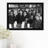 Woody Guthrie Playing Guitar Photo Black And White Print, Music Framed Canvas Prints Wall Art Home Decor,Floating Frame