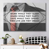 Work While They Sleep Canvas Prints Wall Art - Painting Canvas,Office Business Motivation Art, Wall Decor