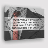 Work While They Sleep Canvas Prints Wall Art - Painting Canvas,Office Business Motivation Art, Wall Decor