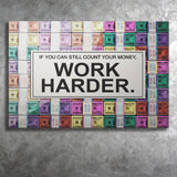 Work Harder Pasteledition Canvas Prints Wall Art - Painting Canvas,Office Business Motivation Art, Wall Decor