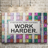 Work Harder Pasteledition Canvas Prints Wall Art - Painting Canvas,Office Business Motivation Art, Wall Decor
