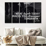Workout Gym Fitness Art Canvas Motivational Quotes For Fitness Art 5 Pieces B Canvas Prints Wall Art - Painting Canvas, Multi Panels, Wall Decor