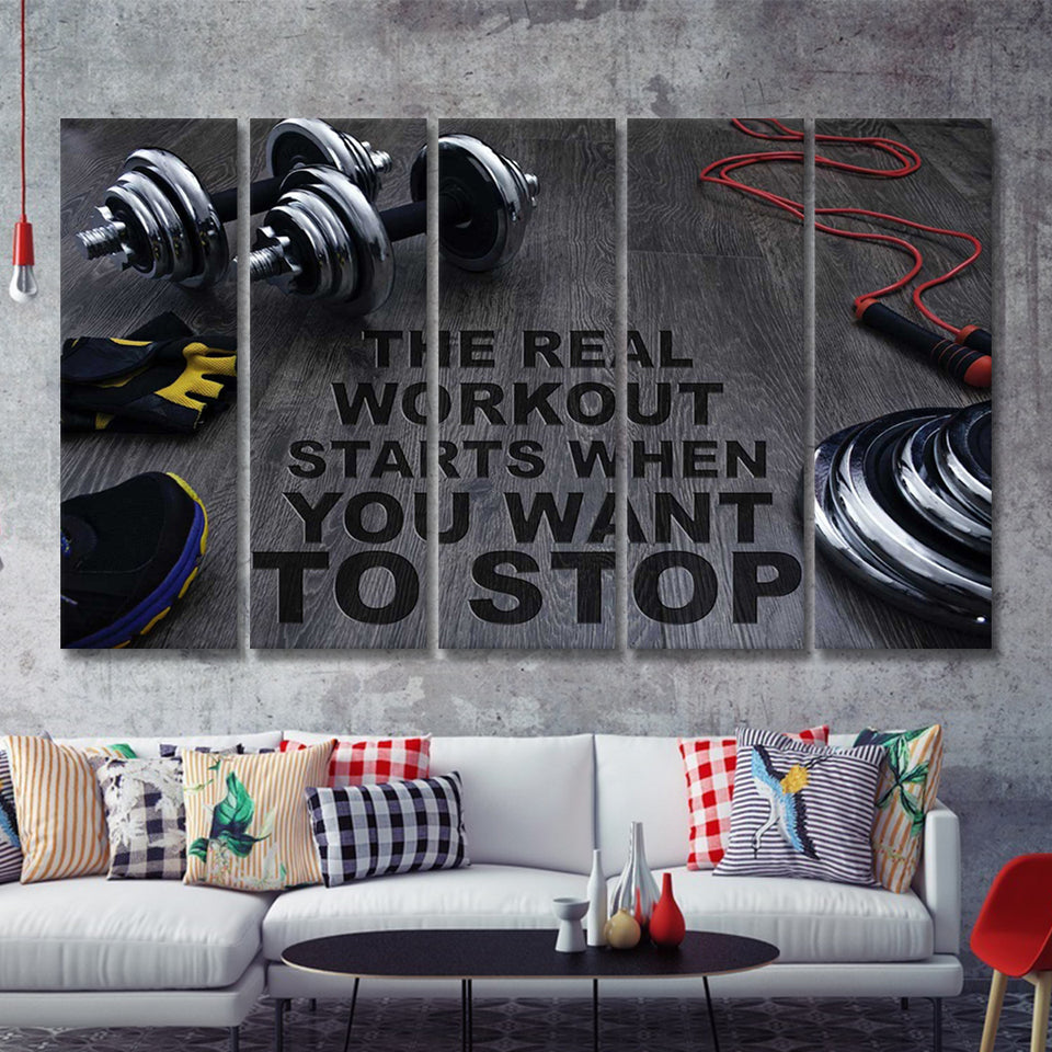 Workout Stylish 5 Piece B Canvas Prints Wall Art Decor - Painting Canvas, Multi Panels