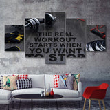 Workout Stylish 5 Piece Canvas Prints Wall Art Decor - Painting Canvas, Multi Panels