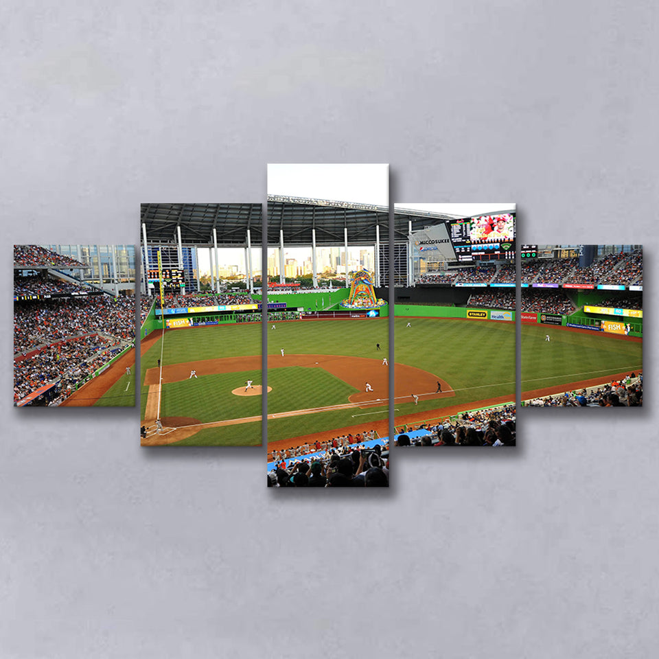 World Baseball Classic Marlins Park, Stadium Canvas, Sport Art, Large Canvas, Multi Panels, Canvas Prints Wall Art Decor