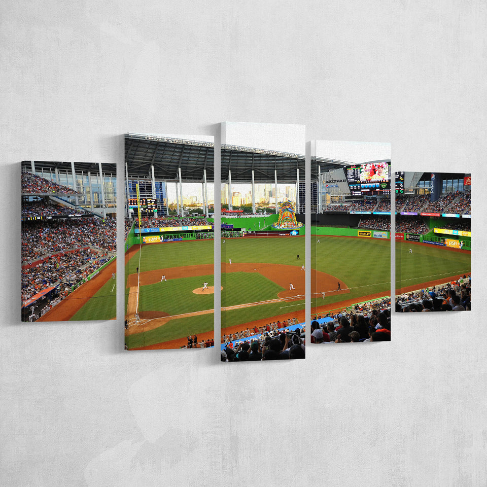World Baseball Classic Marlins Park, Stadium Canvas, Sport Art, Large Canvas, Multi Panels, Canvas Prints Wall Art Decor