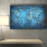 World Map Canvas Blue Abstract World Map Canvas Prints Wall Art - Painting Prints, Wall Decor, Art Prints