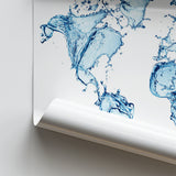 World Map Water Poster Prints Wall Art Decor, Unframe, Poster Art