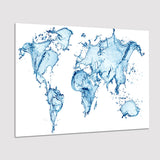 World Map Water Poster Prints Wall Art Decor, Unframe, Poster Art