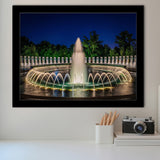 World War 2 Memorial Fountain, Washington Monument Framed Art Prints Wall Art Decor,Black Frame, Ready to hang