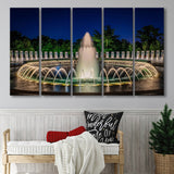 World War 2 Memorial Fountain, Washington Monument 5 Panels B,Large Canvas,Canvas Prints Wall Art Home Decor