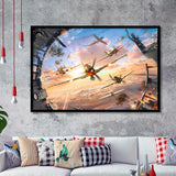 World Of War Planes Framed Art Prints Wall Decor - Painting Prints, Wall Art, Framed Picture, Black Frame