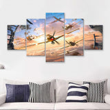 World Of War Planes 5 Pieces Canvas Prints Wall Art - Painting Canvas, Multi Panel, Wall Decor, Canvas Art