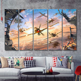 World Of War Planes 5 Pieces B Canvas Prints Wall Art - Painting Canvas, Multi Panel, Wall Decor, Canvas Art