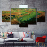 Worlds Best Golf Courses Traderlife Shinnecock Hills Golf Club  5 Pieces Canvas Prints Wall Art - Painting Canvas, Multi Panel,Wall Decor