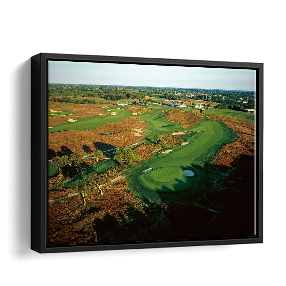 Worlds Best Golf Courses Traderlife Shinnecock Hills Golf Club Framed Canvas Prints Wall Art - Painting Prints,Wall Decor, Painting Canvas