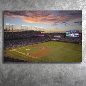 Wrigley Field Stadium Canvas Prints Chicago Cubs Wall Art Baseball,Sport Stadium Art Prints, Fan Gift, Wall Decor