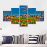 Wrigley Field Chicago  5 Pieces Canvas Prints Wall Art - Painting Canvas, Multi Panels, 5 Panel, Wall Decor