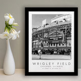 Wrigley Field Chicago Cubs 1 Baseball Lovers Black And White Art Framed Art Prints Wall Art Decor, Framed Picture