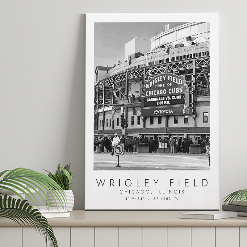 Wrigley Field Chicago Cubs 1 Baseball Lovers Black And White Art Canvas Prints Wall Art Home Decor