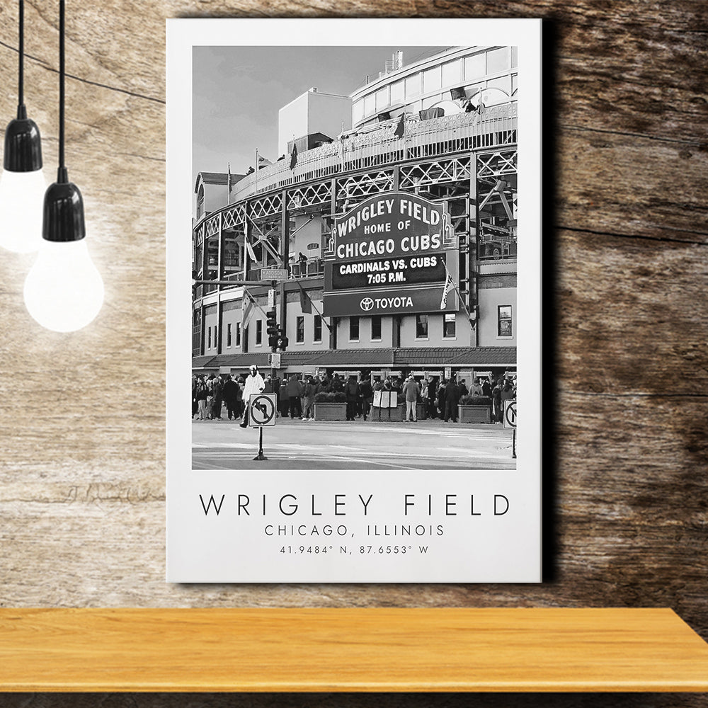 Wrigley Field Sign Print: Wrigley Field Sign Poster Chicago 