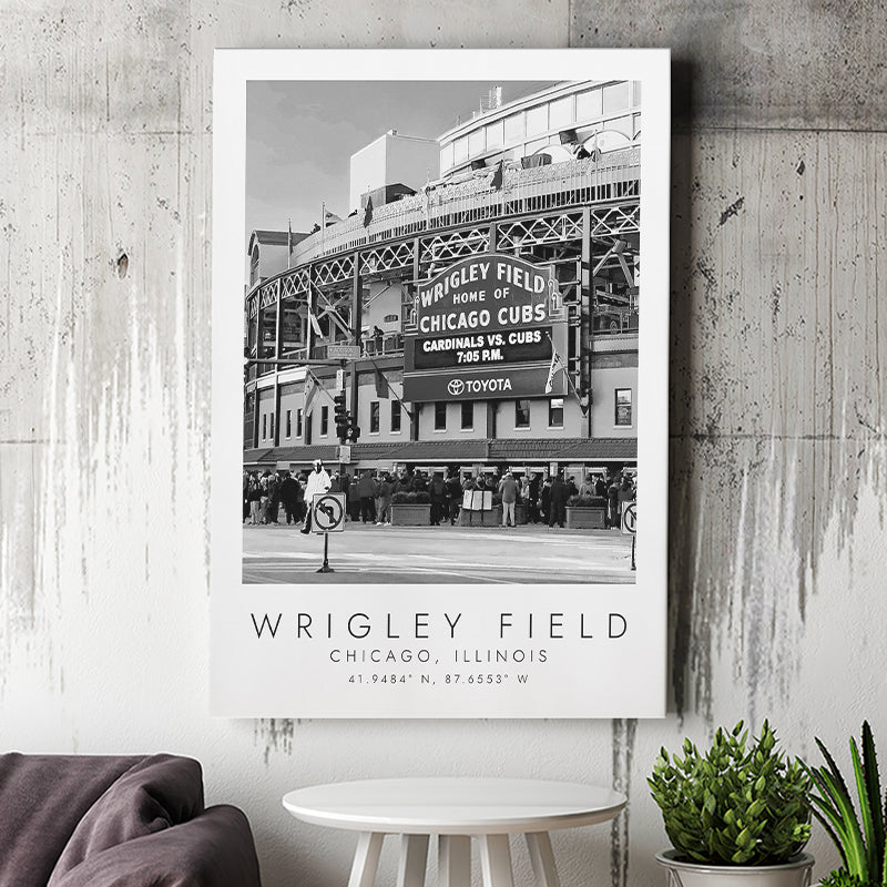 Wrigley Field Chicago Cubs 1 Baseball Lovers Black And White Art Canvas Prints Wall Art Home Decor