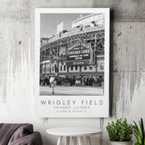 Wrigley Field Chicago Cubs Baseball Lovers Black And White Art Canvas Prints Wall Art Home Decor