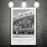 Wrigley Field Chicago Cubs Baseball Lovers Black And White Art Canvas Prints Wall Art Home Decor
