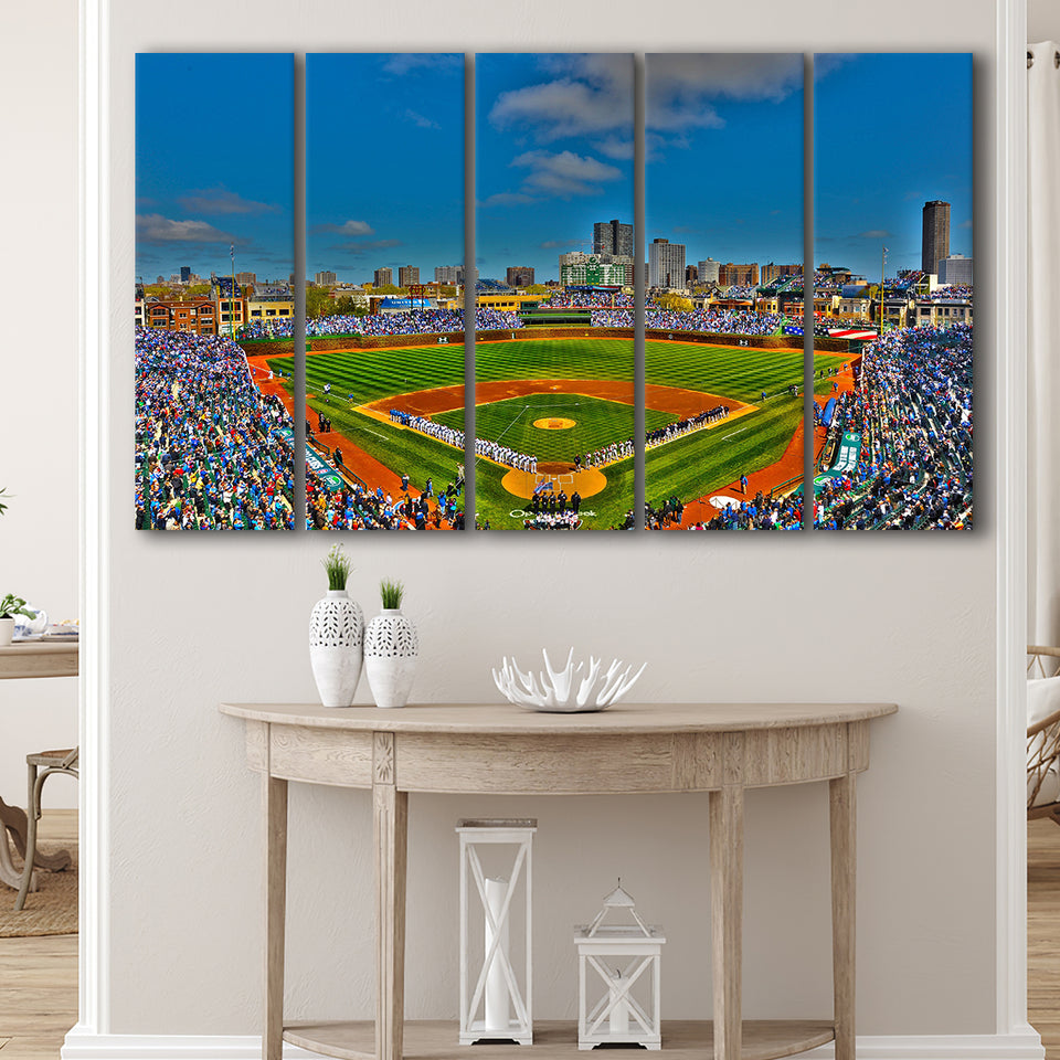 Wrigley Field Chicago, Stadium Canvas, Sport Art, Gift for him, Multi Panels B, Canvas Prints Wall Art Decor