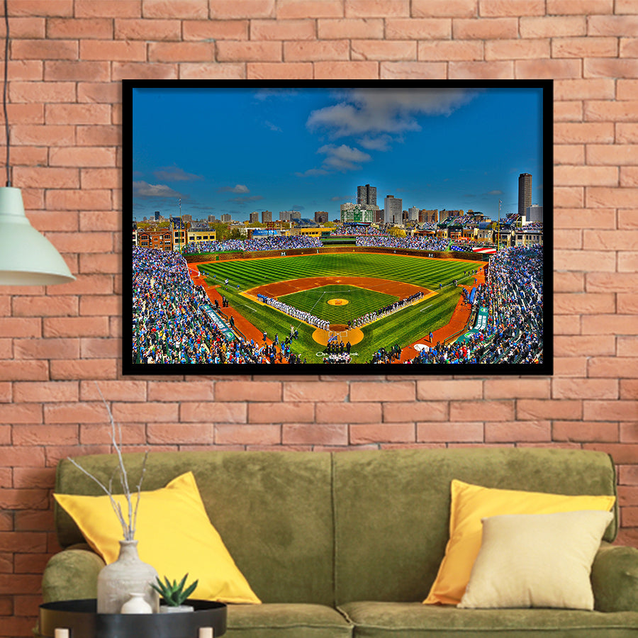 Wrigley Field Chicago, Stadium Canvas, Sport Art, Gift for him, Framed Art Prints Wall Art Decor, Framed Picture