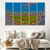 Wrigley Field Chicago 5 Pieces B Canvas Prints Wall Art - Painting Canvas, Multi Panels,5 Panel, Wall Decor