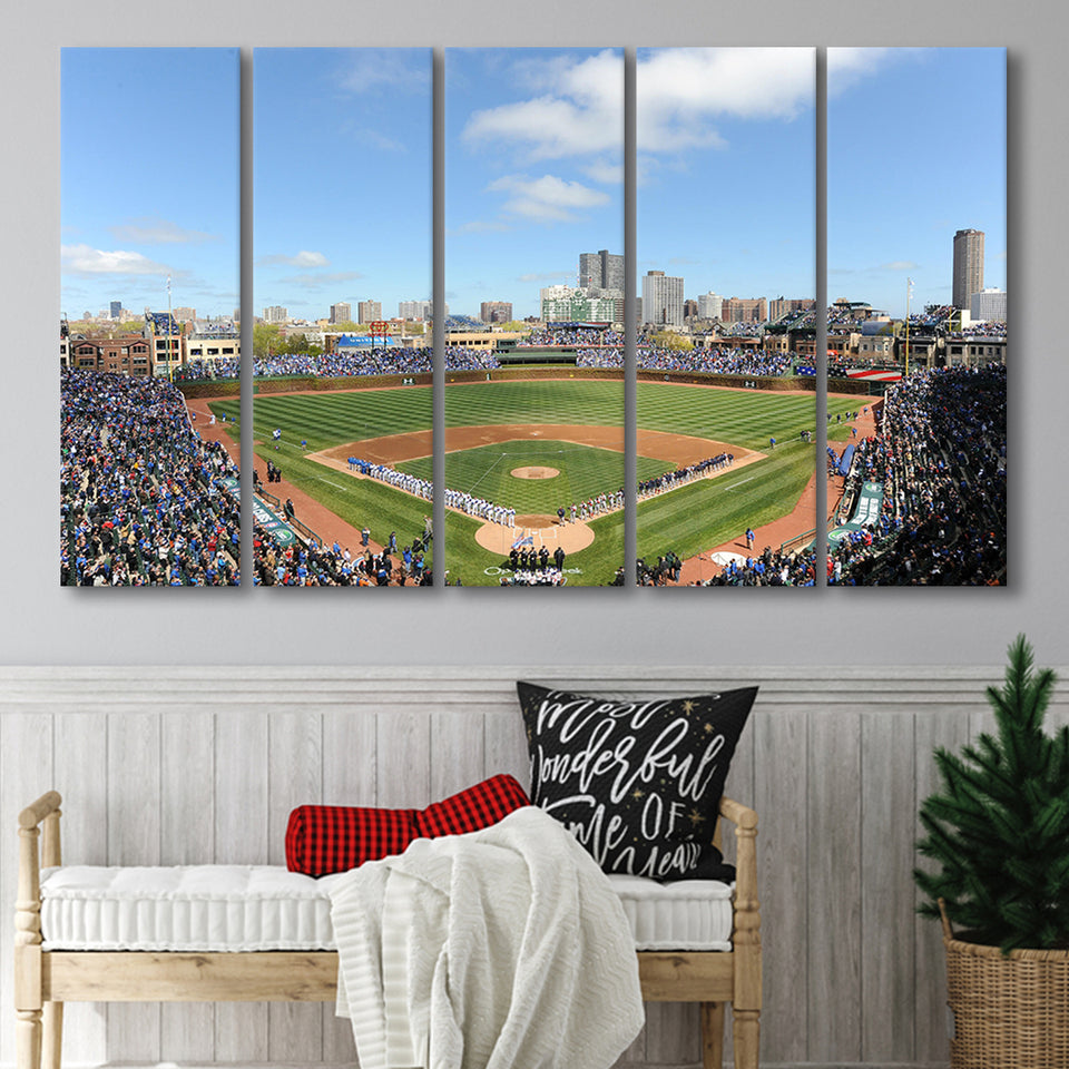 Wringley Field Home, Stadium Canvas, Sport Art, Gift for him, Multi Panels B, Canvas Prints Wall Art Decor