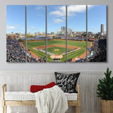 Wringley Field Home, Stadium Canvas, Sport Art, Gift for him, Multi Panels B, Canvas Prints Wall Art Decor